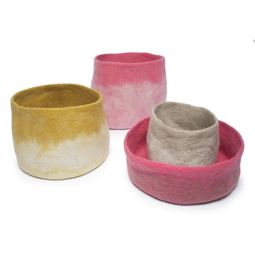 Calebasse en feutre M - ultra rose